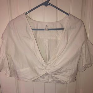 White crop top